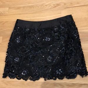 Forever 21 black lace sequin skirt M